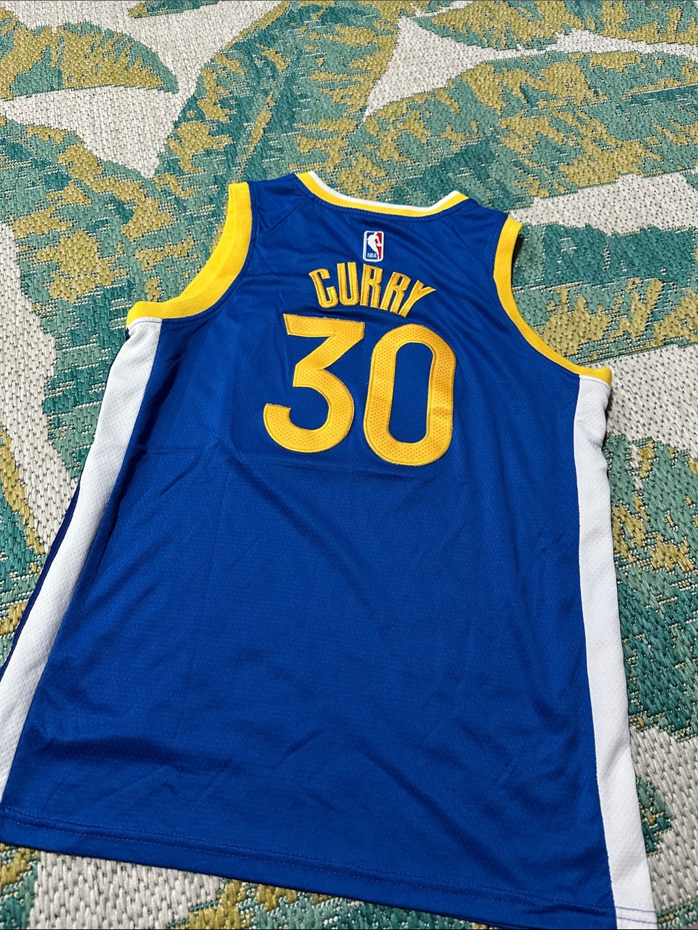 Nike Stephen Curry 30 Royal Blue and Yellow Kids Jersey